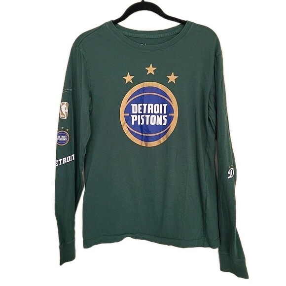 2022-23 Mens Detroit Pistons Team NBA St Cecilia Green L/S Shirt Nike Small - Picture 4 of 15